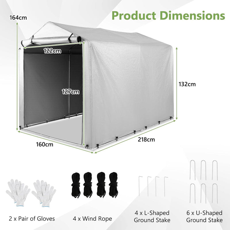 7x5.2FT Garden Storage Shed Waterproof Bike Motorcycle Tent