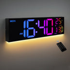 8 Colors Digital Wall Clock 16.2" Large