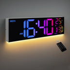 8 Colors Digital Wall Clock 16.2" Large