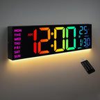 8 Colors Digital Wall Clock 16.2" Large