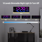 8 Colors Digital Wall Clock 16.2" Large