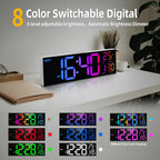 8 Colors Digital Wall Clock 16.2" Large