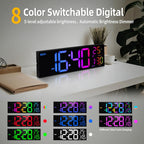 8 Colors Digital Wall Clock 16.2" Large