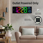 8 Colors Digital Wall Clock 16.2" Large