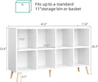 8-Cube Bookshelf 2 Tier Modern Bookcase with Legs