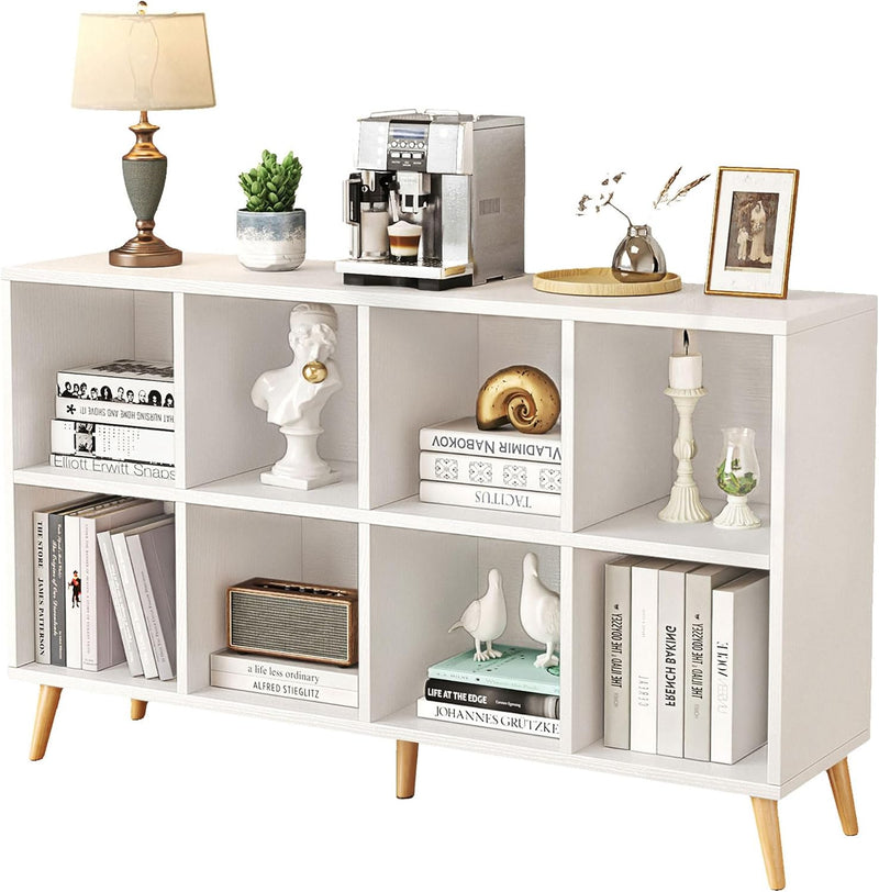 8-Cube Bookshelf 2 Tier Modern Bookcase with Legs