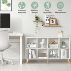 8-Cube Bookshelf 2 Tier Modern Bookcase with Legs