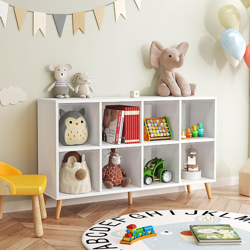 8-Cube Bookshelf 2 Tier Modern Bookcase with Legs