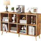 8-Cube Bookshelf 2 Tier Modern Bookcase with Legs