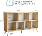 8-Cube Bookshelf 2 Tier Retro Bookcase with Legs