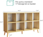 8-Cube Bookshelf 2 Tier Retro Bookcase with Legs