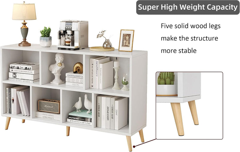 8-Cube Bookshelf 2 Tier Retro Bookcase with Legs