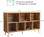 8-Cube Bookshelf 2 Tier Retro Bookcase with Legs
