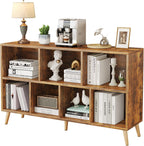 8-Cube Bookshelf 2 Tier Retro Bookcase with Legs