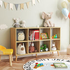 8-Cube Bookshelf 2 Tier Retro Bookcase with Legs