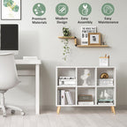 8-Cube Bookshelf 2 Tier Retro Bookcase with Legs