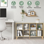 8-Cube Bookshelf 2 Tier Retro Bookcase with Legs