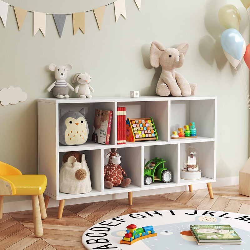 8-Cube Bookshelf 2 Tier Retro Bookcase with Legs