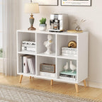 8-Cube Bookshelf 2 Tier Retro Bookcase with Legs