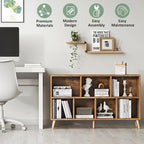 8-Cube Bookshelf 2 Tier Retro Bookcase with Legs