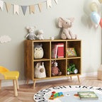8-Cube Bookshelf 2 Tier Retro Bookcase with Legs
