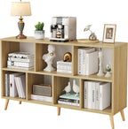 8-Cube Bookshelf 2 Tier Retro Bookcase with Legs