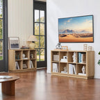 8 Cube Storage Bookcase 53" Wide Wooden Book