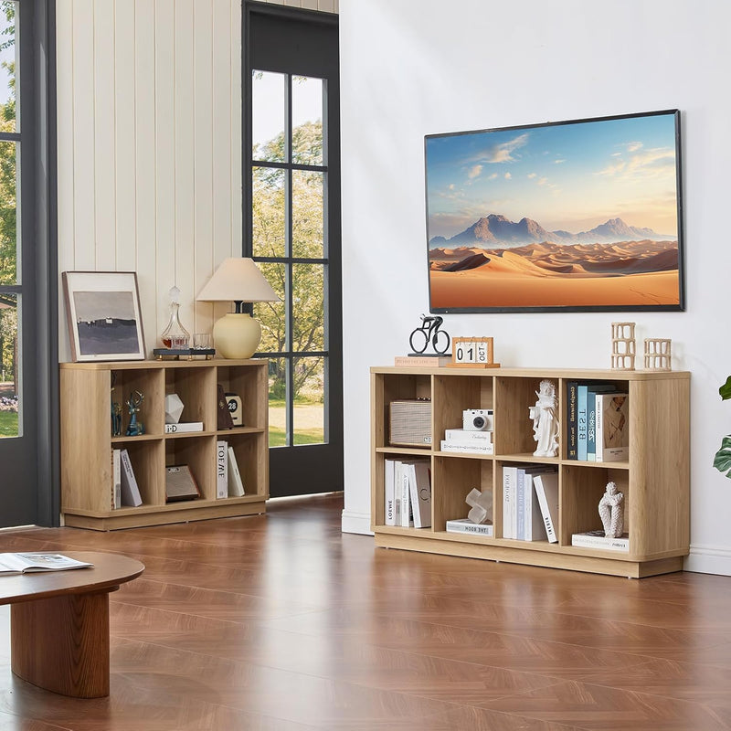 8 Cube Storage Bookcase 53" Wide Wooden Book