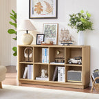8 Cube Storage Bookcase 53" Wide Wooden Book
