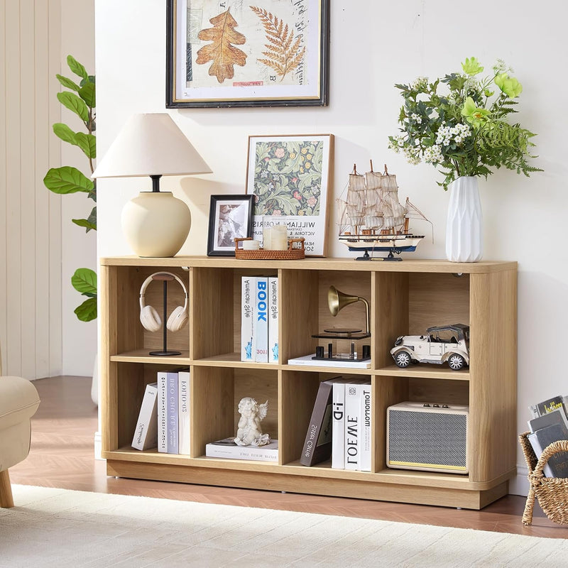 8 Cube Storage Bookcase 53" Wide Wooden Book