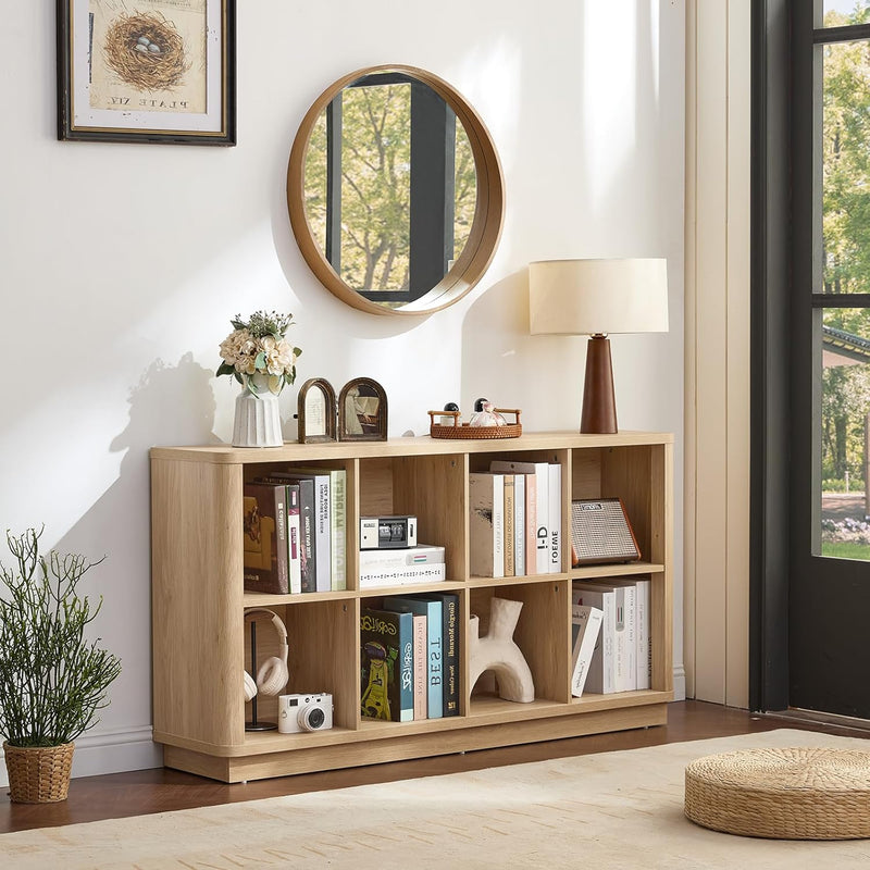 8 Cube Storage Bookcase 53" Wide Wooden Book