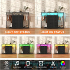 8-Drawer Dresser for Bedroom with Hanging Rack LED