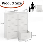 8 Drawer Dresser Tall Fabric Chest of Drawers