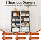 8 Drawer Dresser Tall Fabric Chest of Drawers