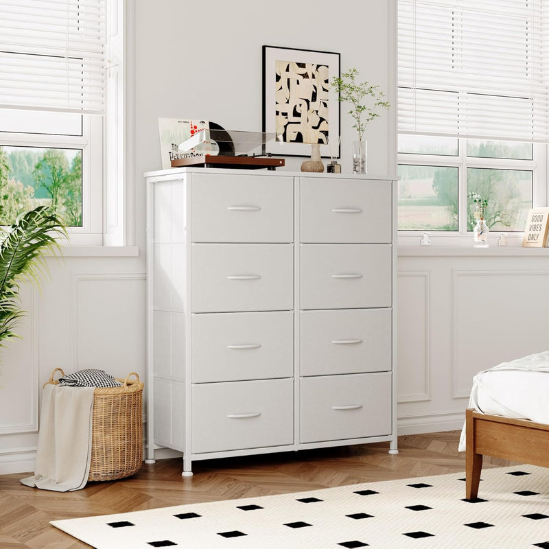 8 Drawer Dresser Tall Fabric Chest of Drawers
