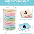 8-Drawer Storage Trolley Rolling Cart with Lockable Wheels