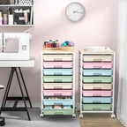 8-Drawer Storage Trolley Rolling Cart with Lockable Wheels