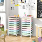 8-Drawer Storage Trolley Rolling Cart with Lockable Wheels