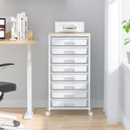 8-Drawer Storage Trolley Rolling Cart with Lockable Wheels