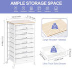 8-Drawer Storage Trolley Rolling Cart with Lockable Wheels