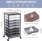 8-Drawer Storage Trolley Rolling Cart with Lockable Wheels