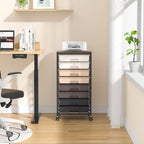 8-Drawer Storage Trolley Rolling Cart with Lockable Wheels