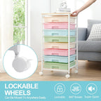 8-Drawer Storage Trolley Rolling Cart with Lockable Wheels