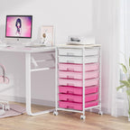 8-Drawer Storage Trolley Rolling Cart with Lockable Wheels