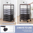 8-Drawer Storage Trolley Rolling Cart with Lockable Wheels