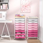 8-Drawer Storage Trolley Rolling Cart with Lockable Wheels