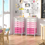 8-Drawer Storage Trolley Rolling Cart with Lockable Wheels