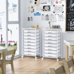 8-Drawer Storage Trolley Rolling Cart with Lockable Wheels