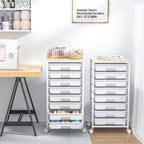 8-Drawer Storage Trolley Rolling Cart with Lockable Wheels