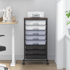 8-Drawer Storage Trolley Rolling Cart with Lockable Wheels